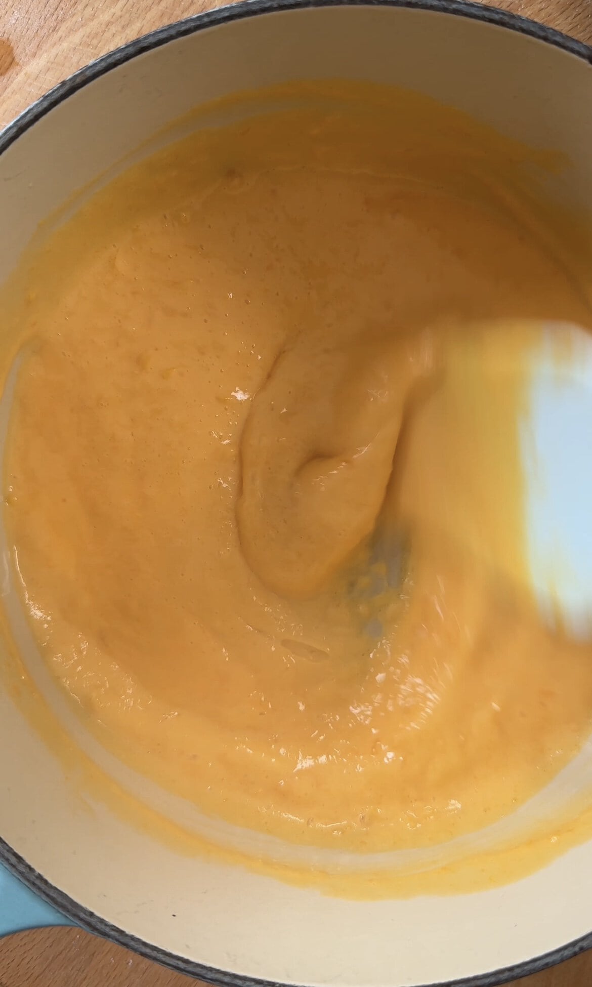 mixing the easy lemon curd.