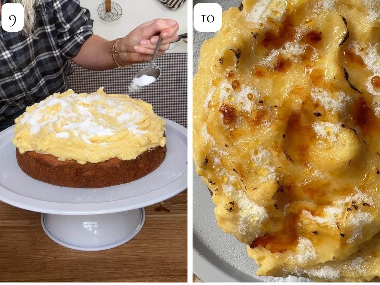 creme brulee cake steps.