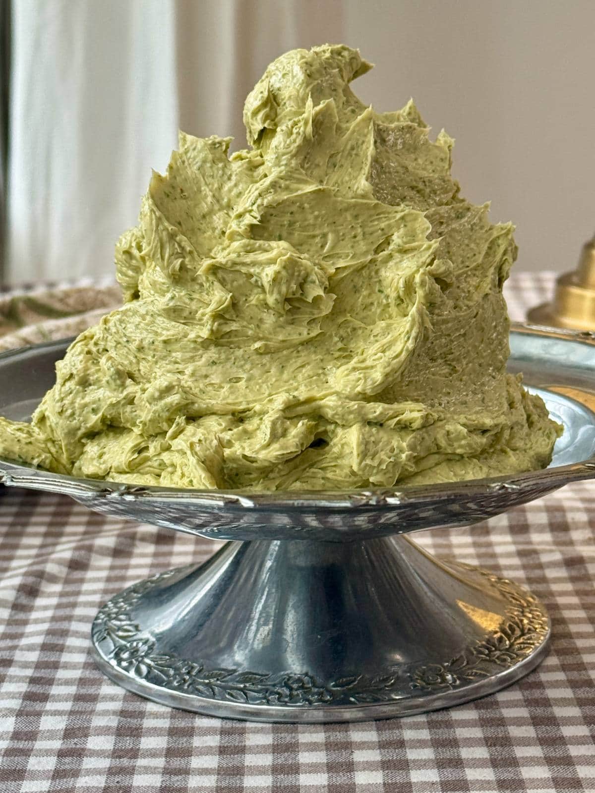 cafe de paris butter whipped on a platter.